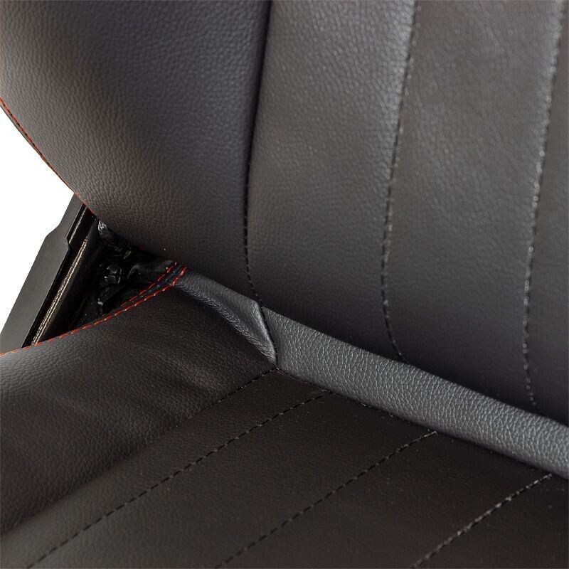 x1 Autostyle Black Classic Car Retro Kit Sports Car Bucket Seat Red Stitch