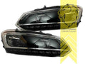 LT Pair LED DRL Halo Lightbar Headlights VW Polo 6R 6C 09-17 black LHD