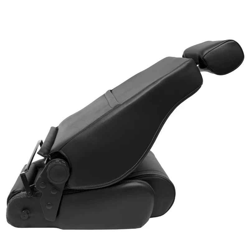 ATST x1 Retro Universal Classic Bucket Seat Black Synth Silver Stitch + slides