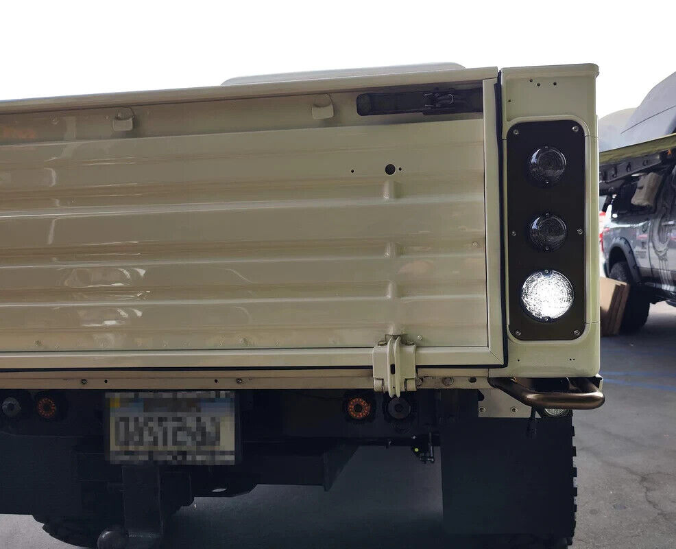 95mm NAS Rear LED Lamp Rear Lights Smoked Lens Kit Black Land Rover Defender LD