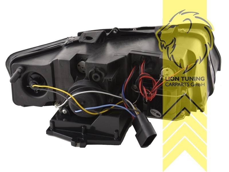 LTG Pair LED Halo Angel Eye Headlights Audi A4 B6 8E Sedan Avant 00-04 Black LHD