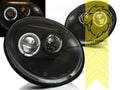 LTG Pair LED DRL Lightbar Headlights VW New Beetle 9C1 1C1 1Y7 98-05 Black LHD