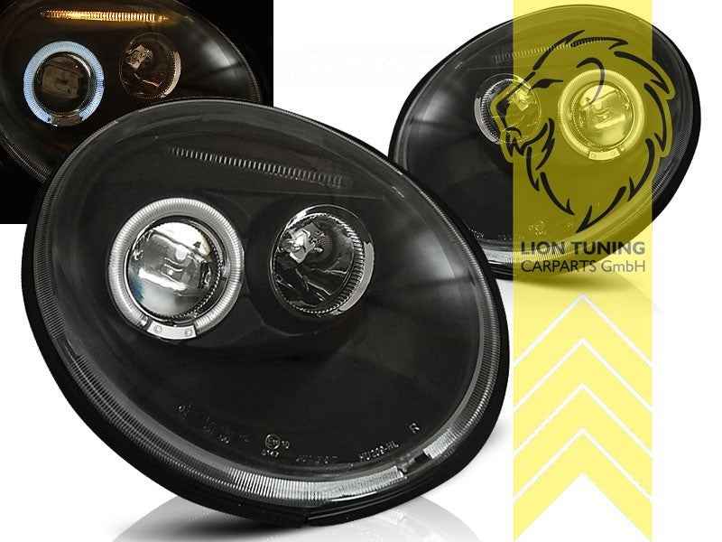 LTG Pair LED DRL Lightbar Headlights VW New Beetle 9C1 1C1 1Y7 98-05 Black LHD