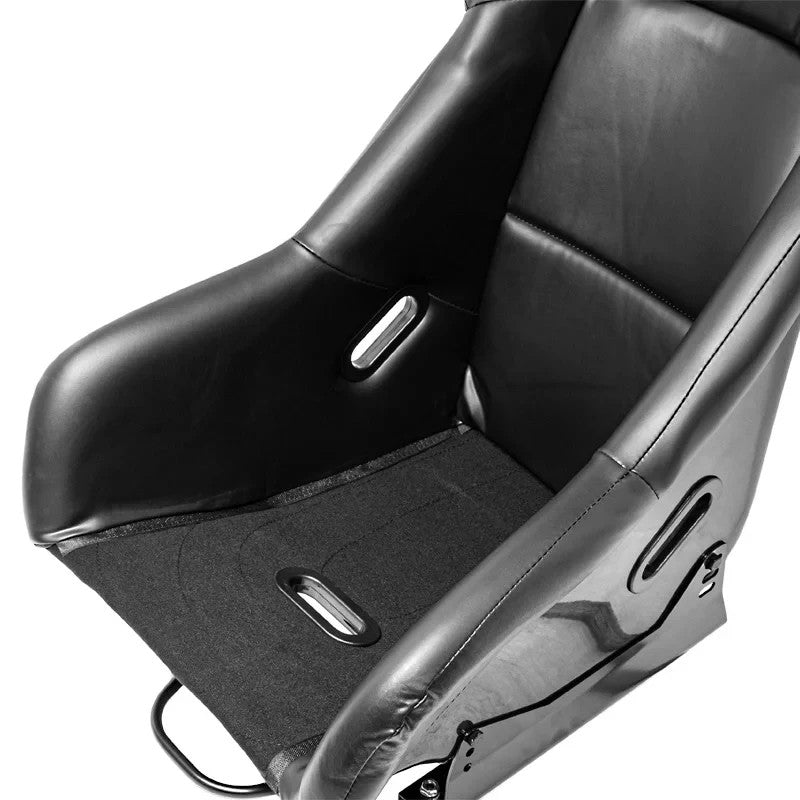 ATST x1 FS Universal Bucket Seats Hard Shell Fiberglass Back Black Faux + slides