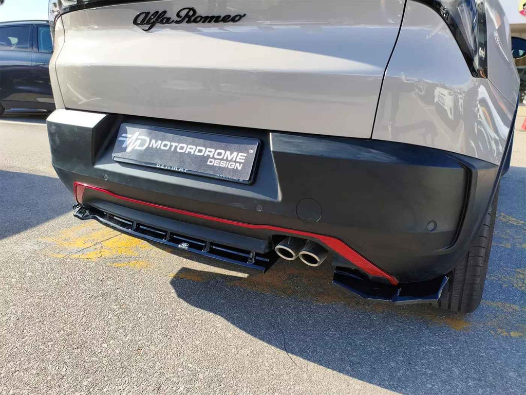 Motordrome Rear Bumper Diffusor Splitter Alfa Romeo Junior 24+ Glossy Black