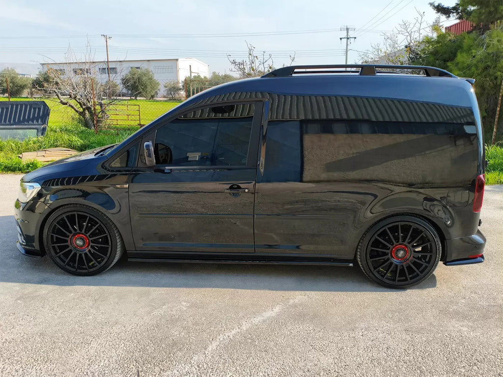 Motordrome Side Skirts Extensions Styling Body Kit Caddy Mk4 15-21 Glossy Black