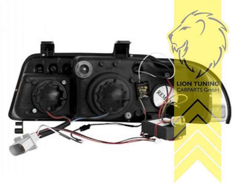 LTG Pair LED DRL Halo Lightbar Headlights Audi A4 B5 8D Sedan Avant FL black LHD