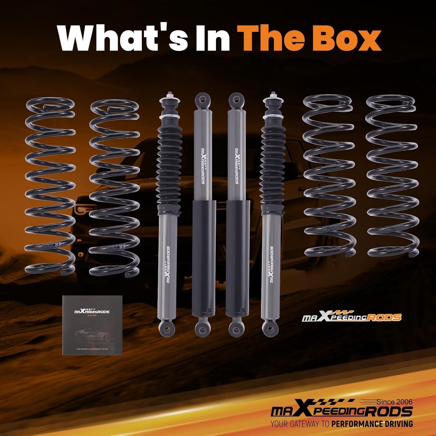 MXPR 4Pcs Front & Rear Lowering Coilovers Lift Kit Suzuki Jimny 2" 50mm 98-13