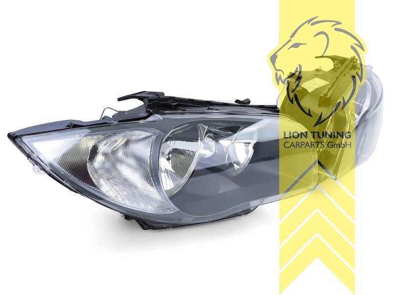 LTG Pair Halogen Headlights BMW E81 E82 E87 E88 clear glass black 03-12 LHD