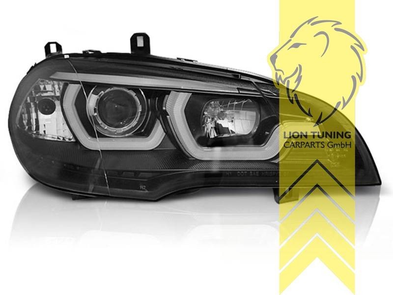 LTG Aftermarket LED DRL Headlights for BMW X5 E70 07+ black LHD