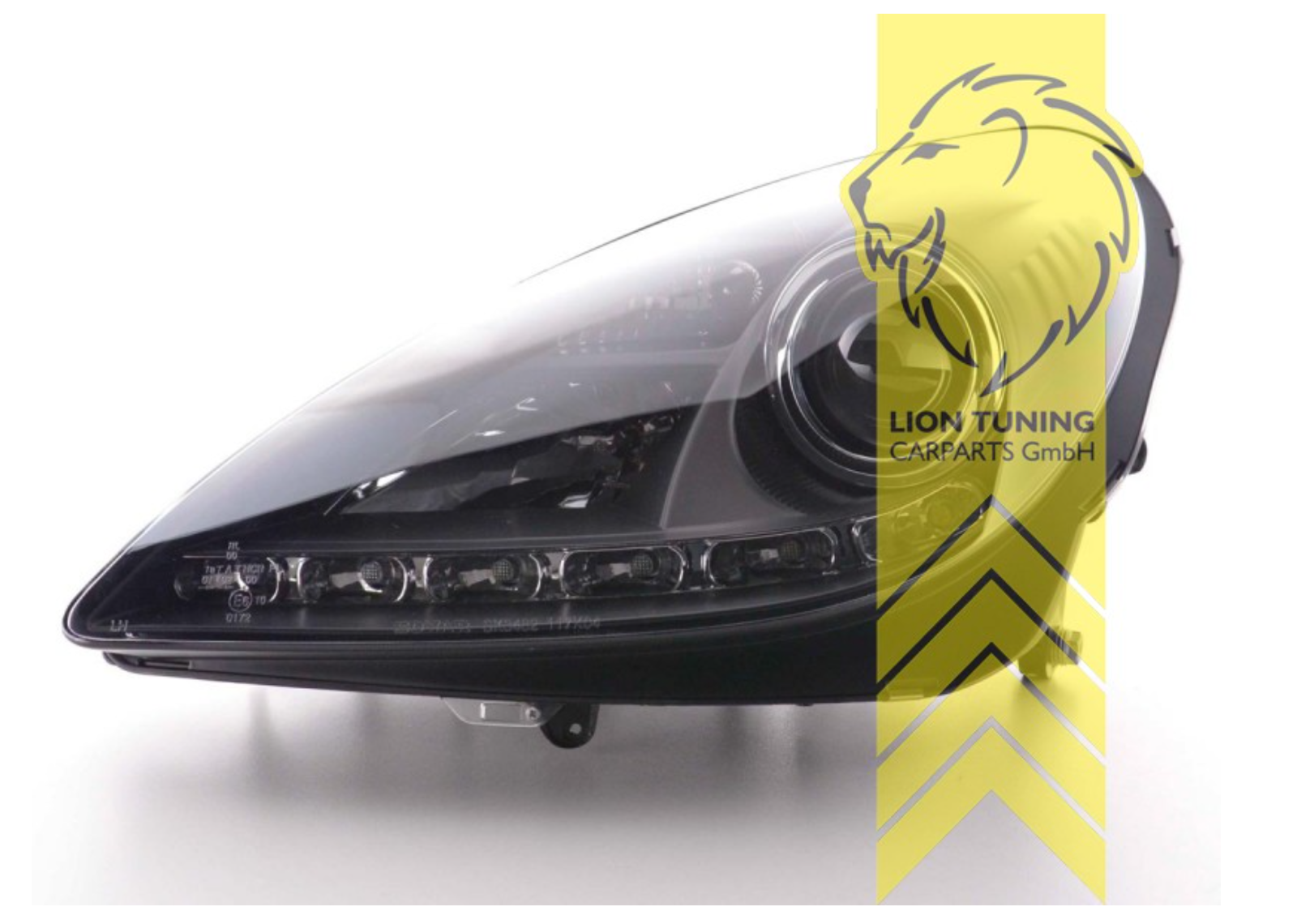 LT Pair LED DRL Halo Ring Eye XENON Headlights Mercedes Benz SLK R171 black LHD