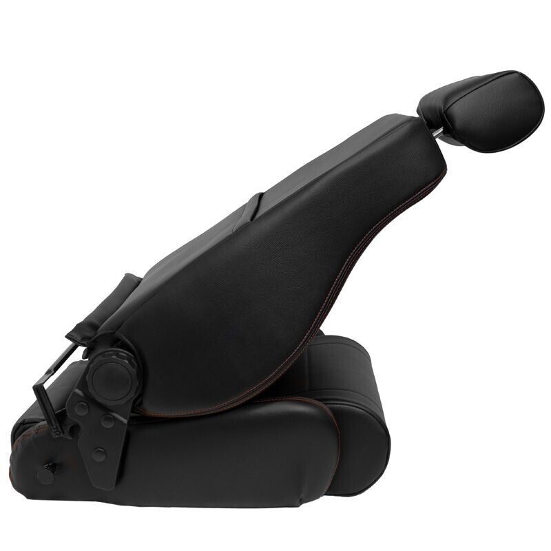 Auto-Style Retro x2 Universal Classic Sports Retro Kit Car Vintage Bucket Seats Black Red Stitch Lumbar + runners + balloon lumbar