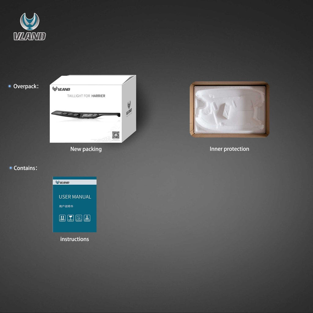 VLAND 2021–2024 Toyota Venza & Toyota Harrier Sequential Rear Tail Lamps Lights