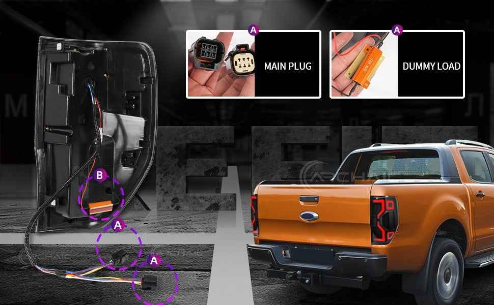 AC Pair Seq Animated LED DRL Rear lights Tail Lamps Ford Ranger T6 T7 12-21