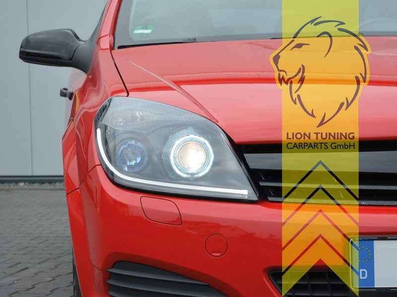 LTG Pair Xenon HID Headlights Opel Astra H L48 L35 L08 L69 04-10 black LHD
