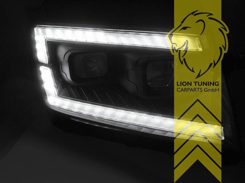 LTG Pair Full LED DRL Lightbar Headlights VW Crafter 2 SY Bus Van 16+ black LHD