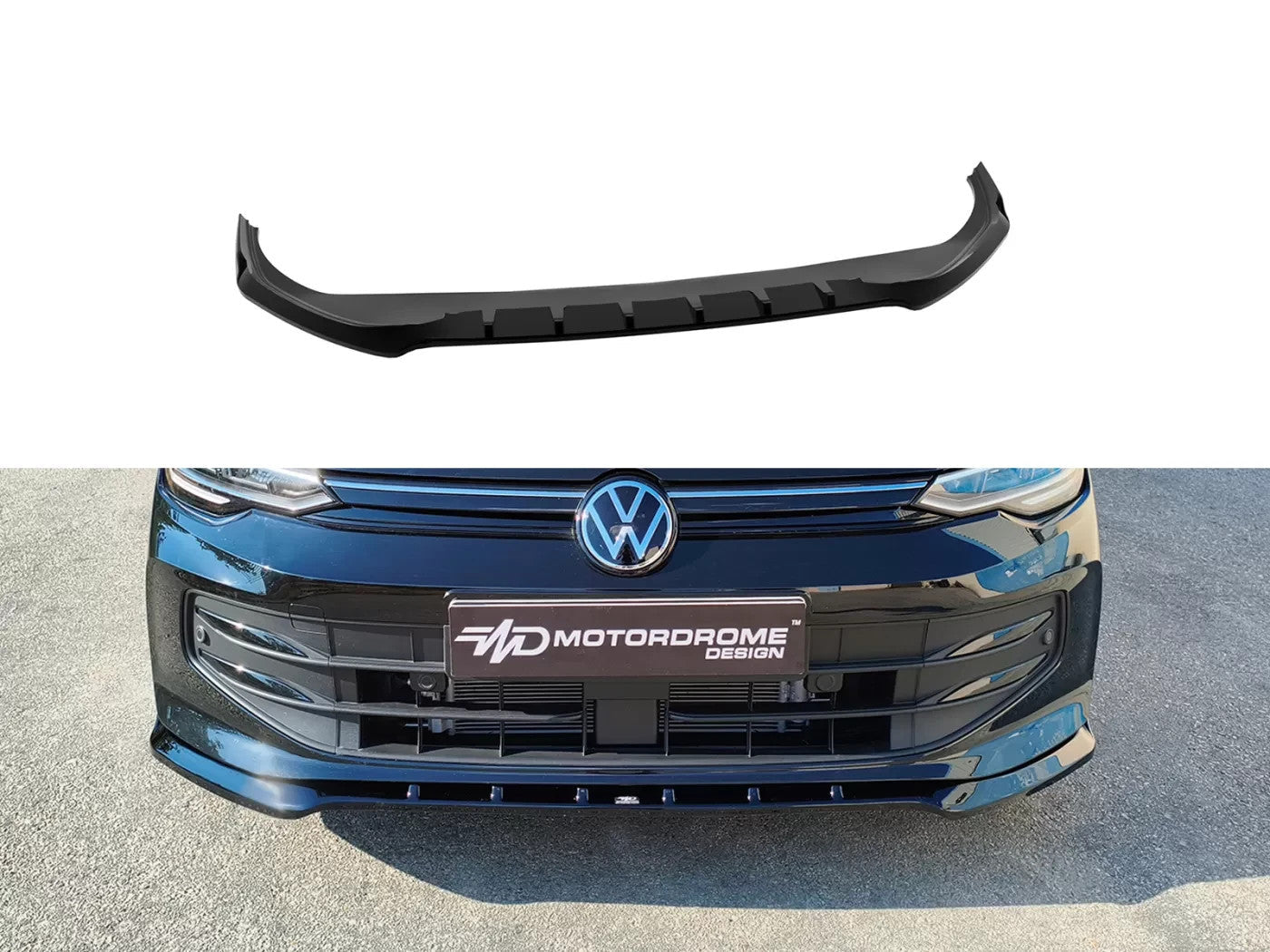 Motordrome Design Front Bumper Lower Splitter VW Golf Mk8 Facelift 24+ Gloss Blk