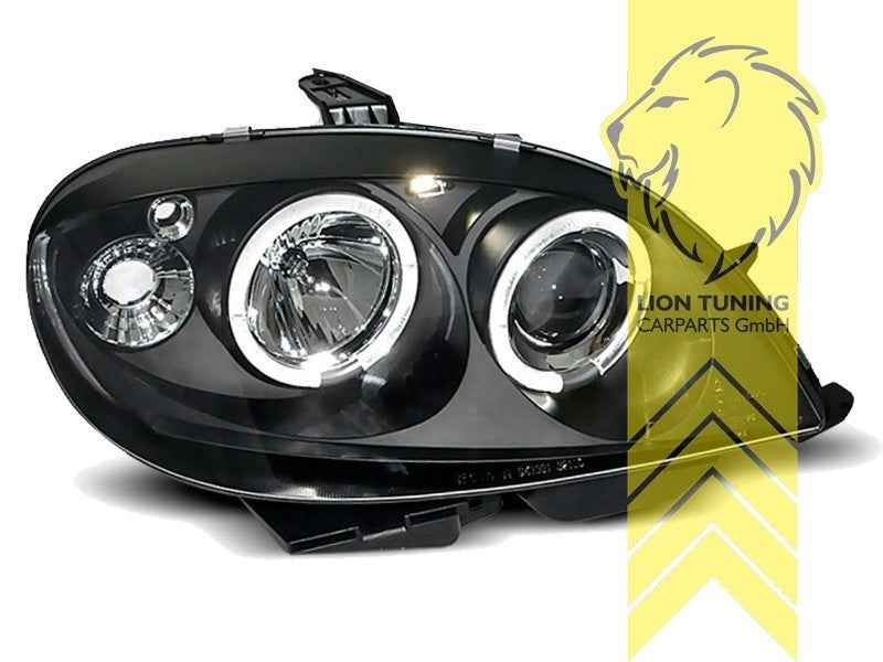 LTG Pair LED DRL Halo Headlights Citroen Saxo S0 S1 Facelift 99-04 black LHD