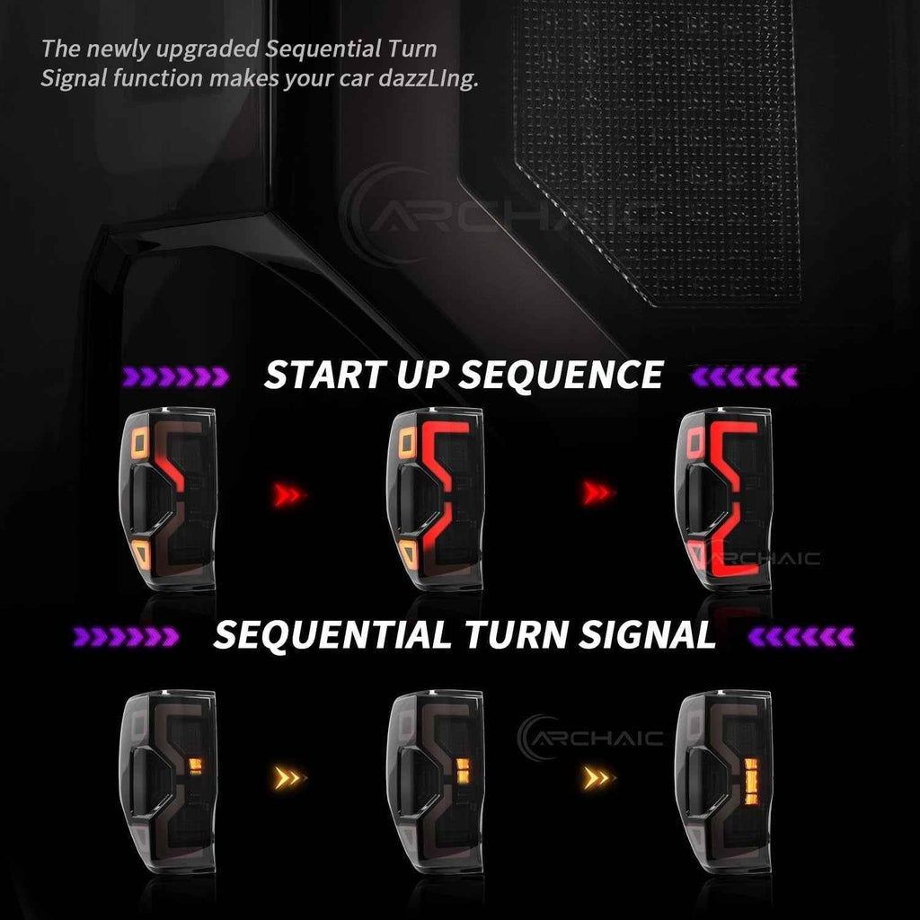 AC Pair Seq Animated LED DRL Rear lights Tail Lamps Ford Ranger T6 T7 12-21