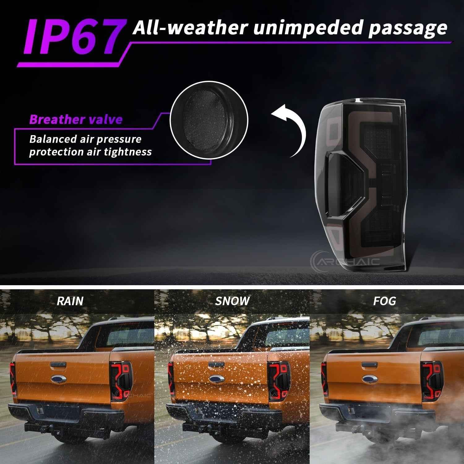 AC Pair Seq Animated LED DRL Rear lights Tail Lamps Ford Ranger T6 T7 12-21