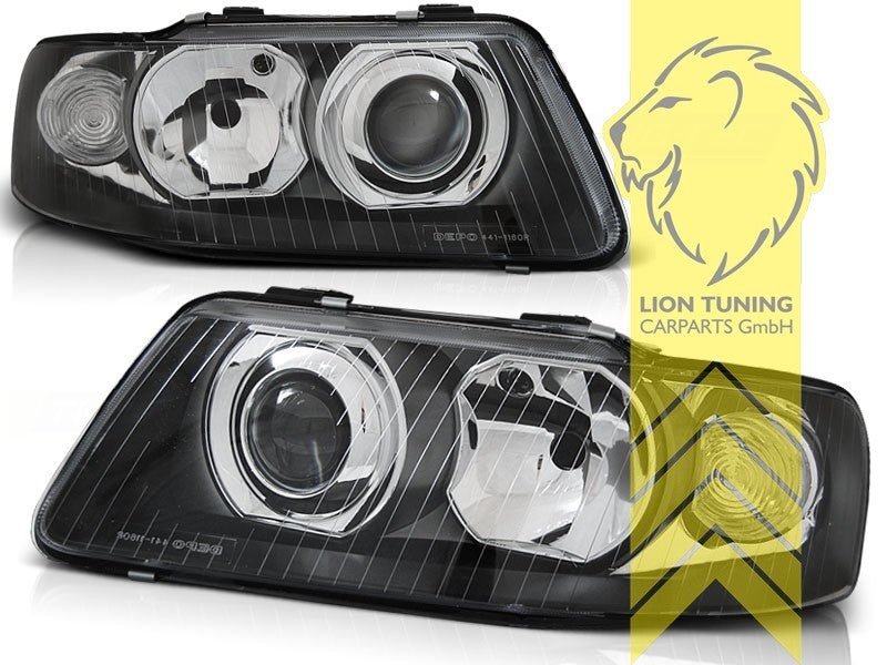LTG Pair DEPO Halogen Headlights Audi A3 8L + Facelift black 96-03 LHD