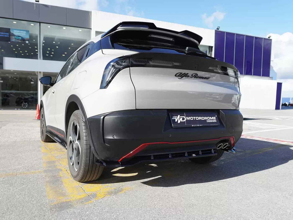 Motordrome Rear Bumper Diffusor Splitter Alfa Romeo Junior 24+ Glossy Black