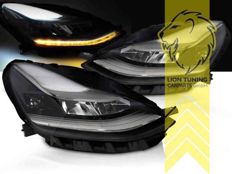 LTG Pair LED Halo DRL Headlights for Tesla Model 3 5YJ3 18-23 Black EXPORT ONLY