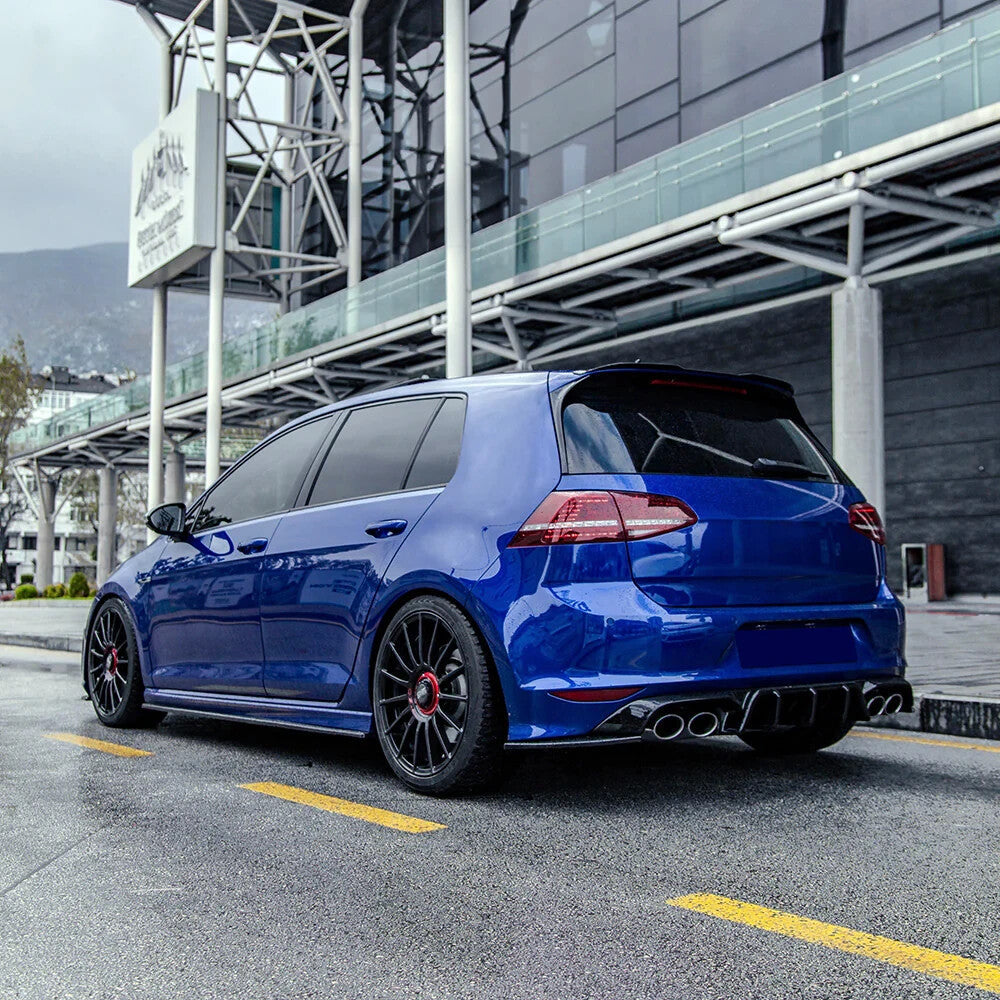 OW Rear Diffuser Valance VW Golf MK 7 R 13-16 Gloss Black ABS