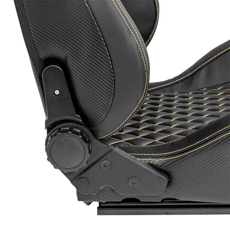 ATST x1 AK Universal Bucket Seat Quilted Yellow Diamond Stitch + slides
