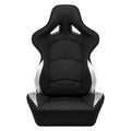 AUTOSTYLE BS2 x1 Universal Bucket Seat Black Grey Textile Fibreglass Back