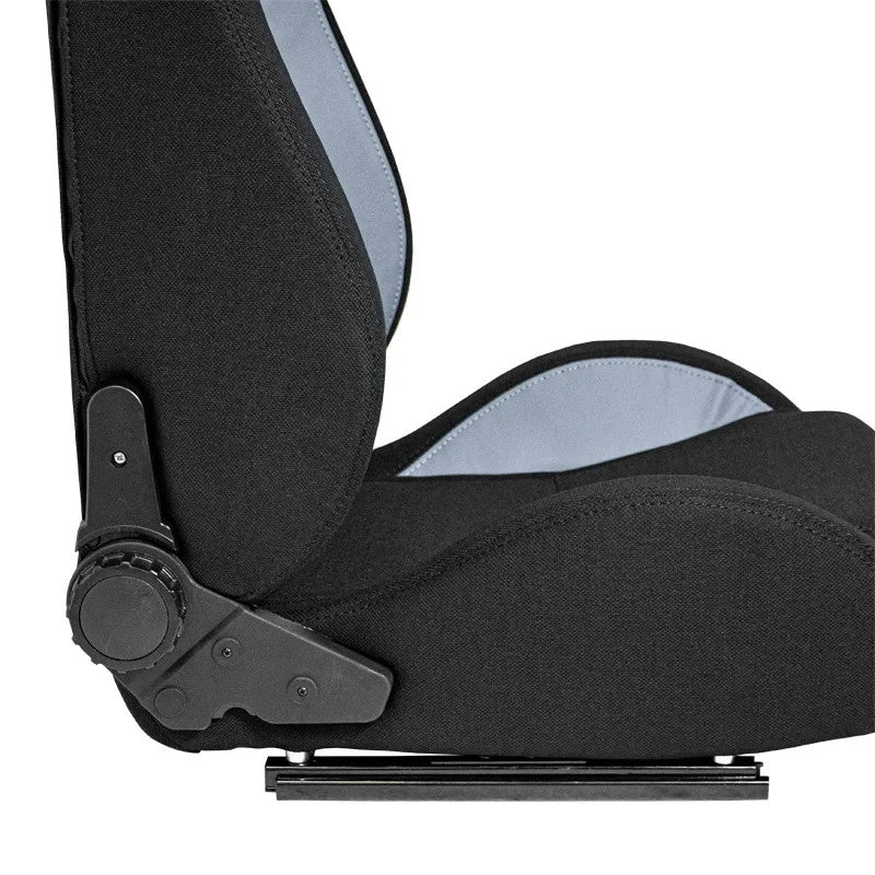 ATST x1 MR Reclining Universal Bucket Seat Black Grey Textile Cloth + slides