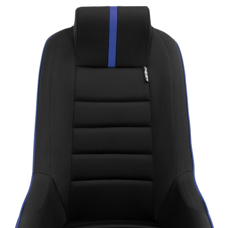 AS x1 Univ Classic RS Black Blue Car Retro Kit Fixed Back Bucket Seat + slides