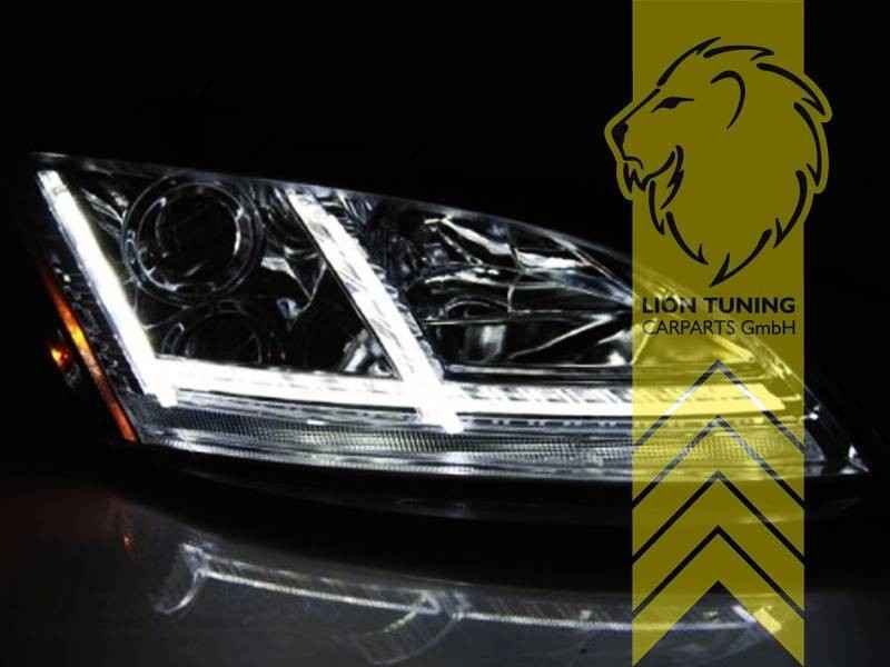 LT Pair LED Halo DRL Lightbar Headlights Audi TT 8J 06-10 Coupe Cabrio black LHD