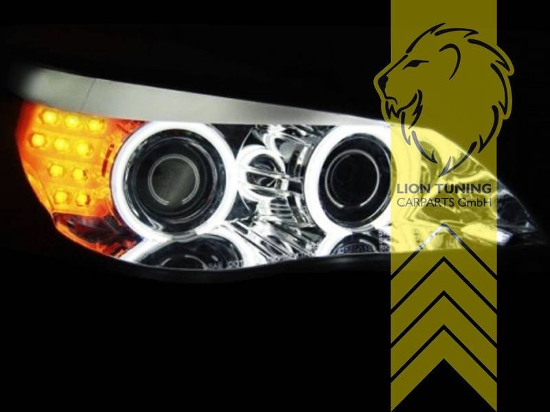 LT Pair LED DRL Headlights BMW E60 Sedan E61 Touring black XENON for AFS LHD
