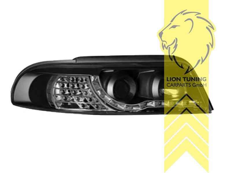 LTG LED DRL Halo Headlights Audi A4 B5 8D 99-01 Sedan Avant Black LHD
