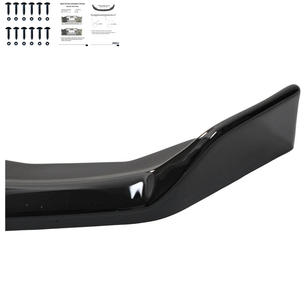 OW Front Bumper Lower Splitter Valance VW Transporter T7 24+ ABS Gloss Black
