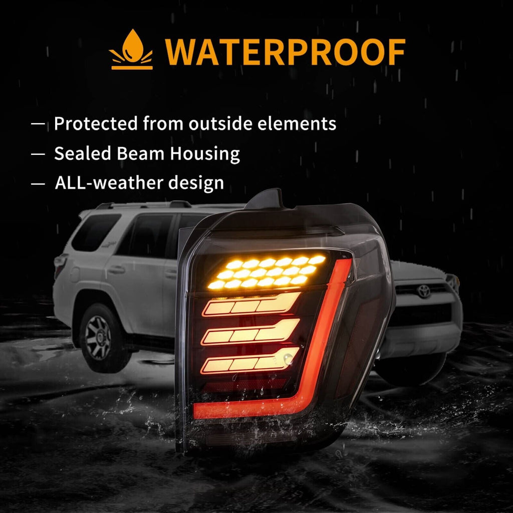 VLAND 10-23 Toyota 4Runner 5 MK5 N280 LED Lightbar Rear Lights DYNAMIC WELCOME Tail Lamps