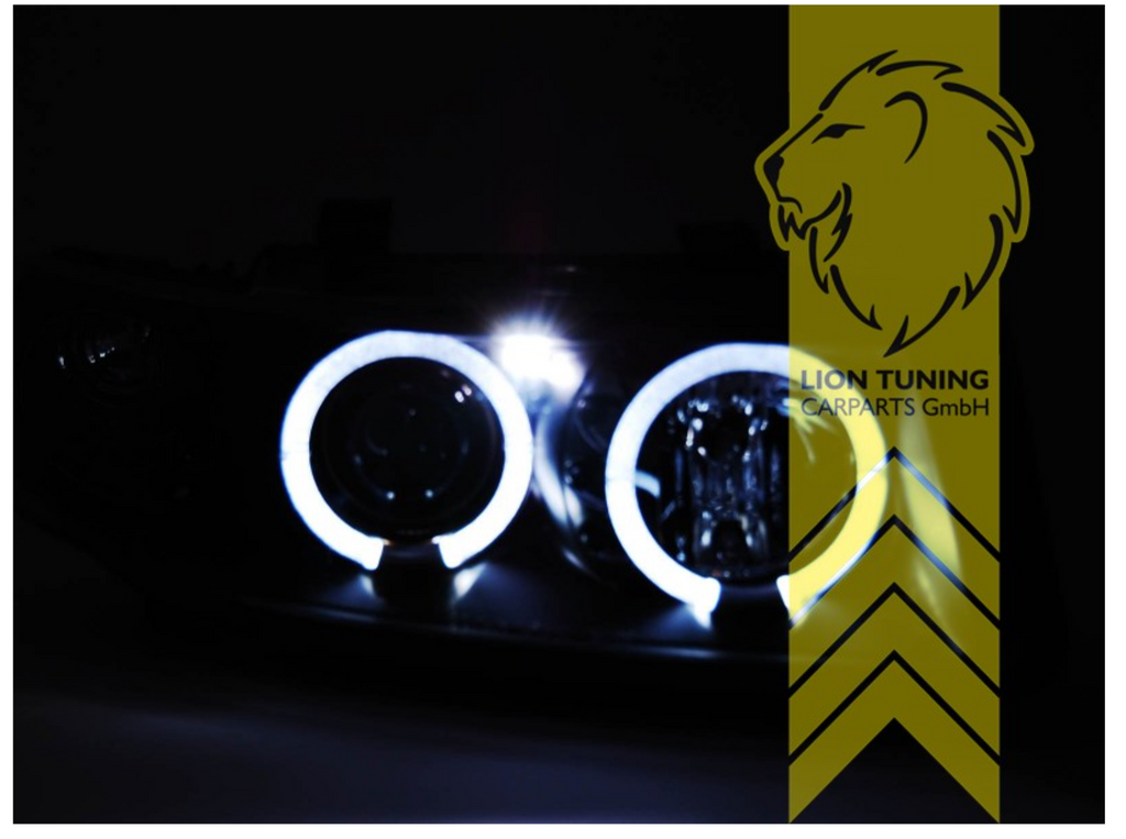LT LED DRL Lightbar Halo Ring Headlights Seat Leon 1M Toledo 1M black LHD