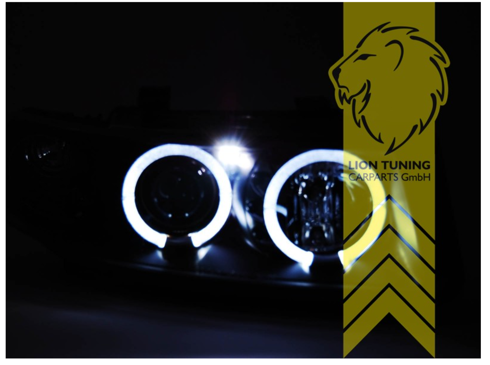 LT LED DRL Lightbar Halo Ring Headlights Seat Leon 1M Toledo 1M black LHD