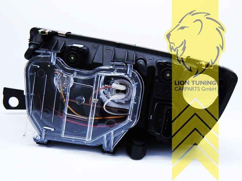 LTG Pair LED Halo Ring Headlights Skoda Fabia 1 6Y Sedan Combi 99-07 Black LHD