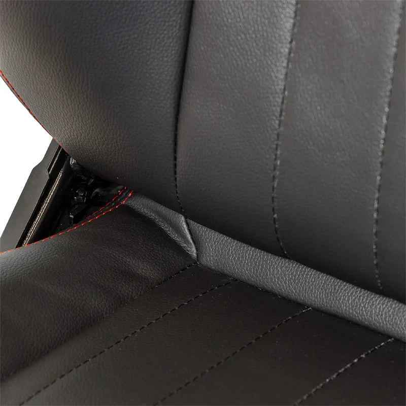 ATST x1 Retro Universal Classic Bucket Seats Black Synth Red Piping + slides