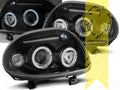 LTG Pair LED DRL Halo Ring Headlights Renault Clio B BB CB LB SB 98+ black LHD