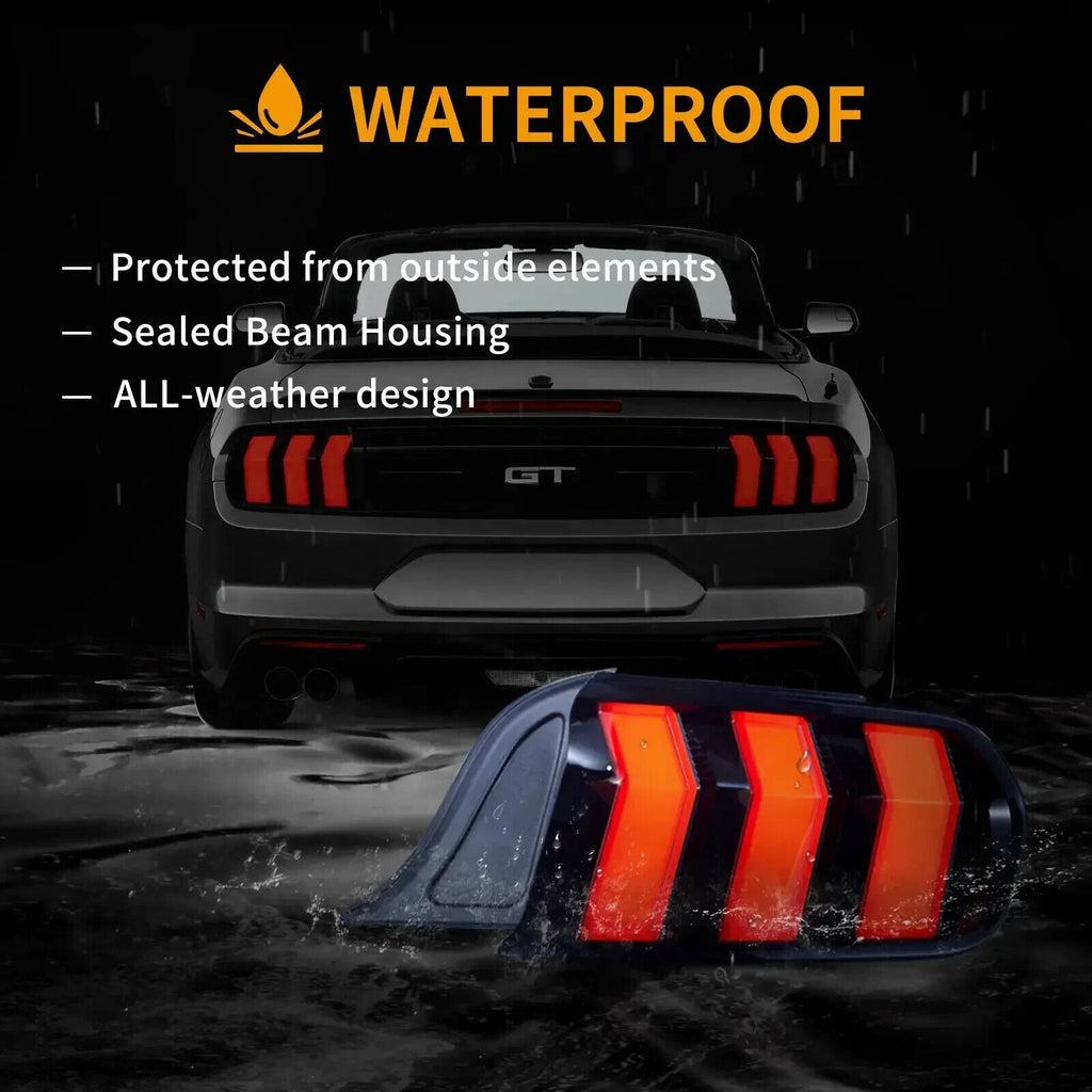 VLAND 15-23 Ford Mustang 6 MK6 S550 5 Mode Dynamic Lightbar LED DRL Rear Lights