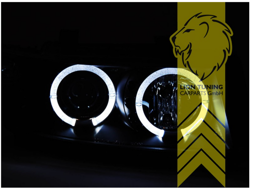 LT LED DRL Lightbar Halo Ring Headlights Seat Leon 1M Toledo 1M black LHD