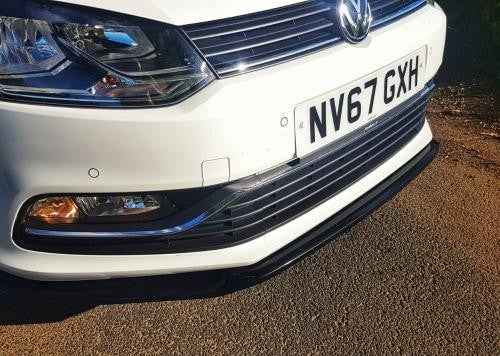 DTST UK VW Polo Front Bumper Lower Spoiler Splitter Gloss Black 2013-17