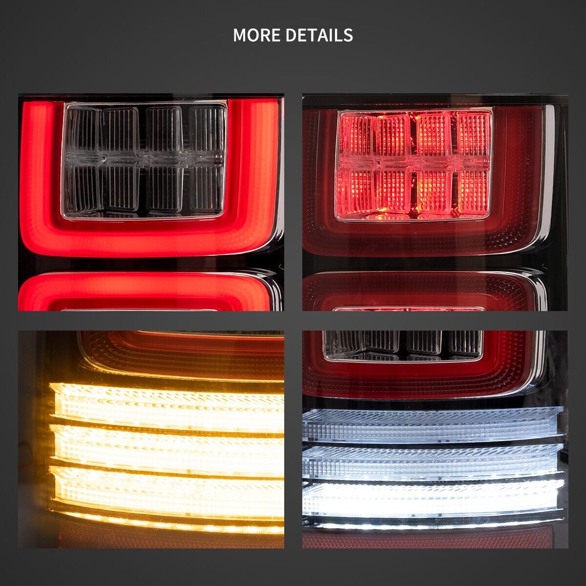 VLAND 15-20 Ford F150 13 P552 Lightbar LED DRL Rear Lights Tail Smoke DYNAMIC