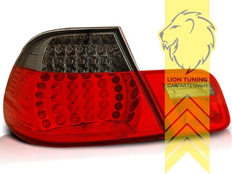 LT Pair LED Lightbar REAR LIGHTS Tail Lamps BMW E46 Coupe 99-03 red smoke LHD