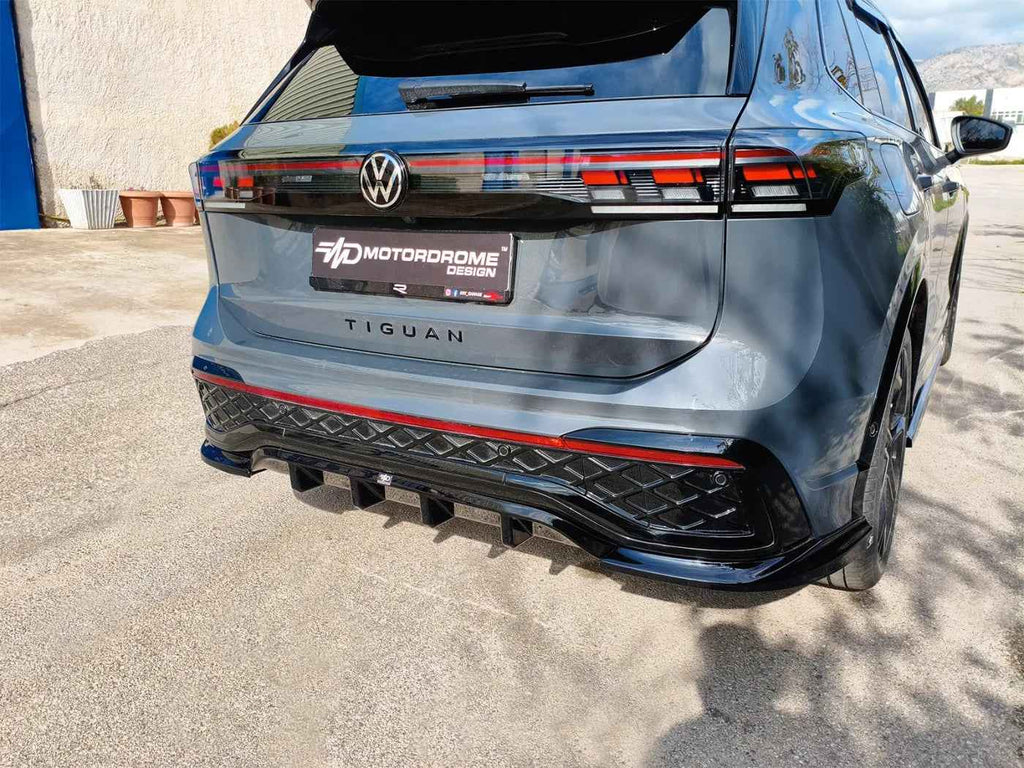 Motordrome Design Rear Bumper Splitter Diffusor VW Tiguan Mk3 R-Line Gloss Black