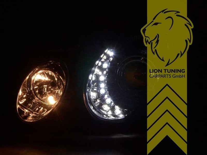 LTG Pair LED DRL XENON HID Headlights Mercedes Benz W211 E-Class chrome LHD