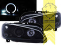 LTG Pair LED DRL Halo Ring Headlights Peugeot 106 1 II 2 96-04 black LHD